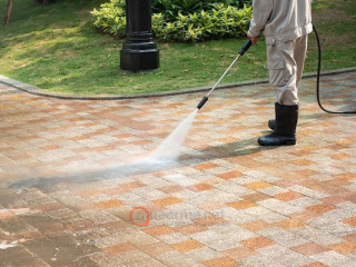 Driveway pressure washing